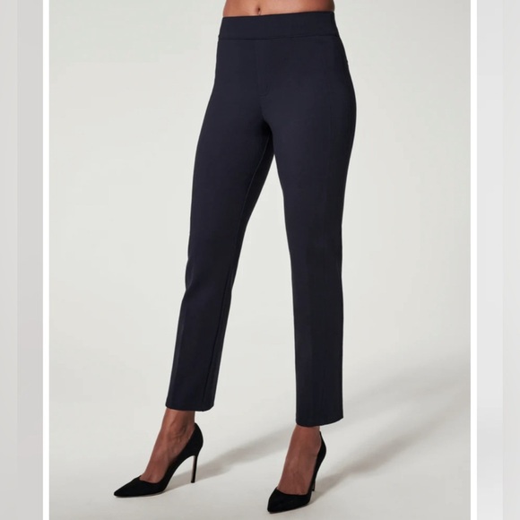 NWT Spanx The Perfect Pant Slim Straight Ponte Knit In Black Size 2XLT 20254T - Picture 2 of 9